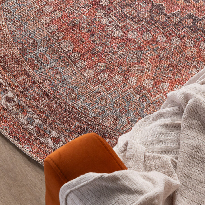 Rond vintage tapijt - Liva Medaillon Terra - 2