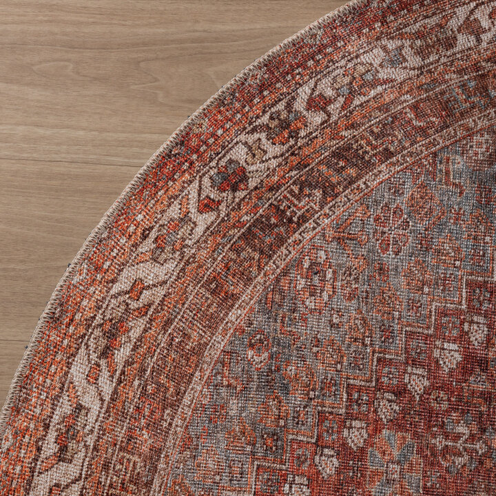 Rond vintage tapijt - Liva Medaillon Terra - 4