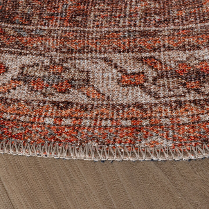 Rond vintage tapijt - Liva Medaillon Terra - 5