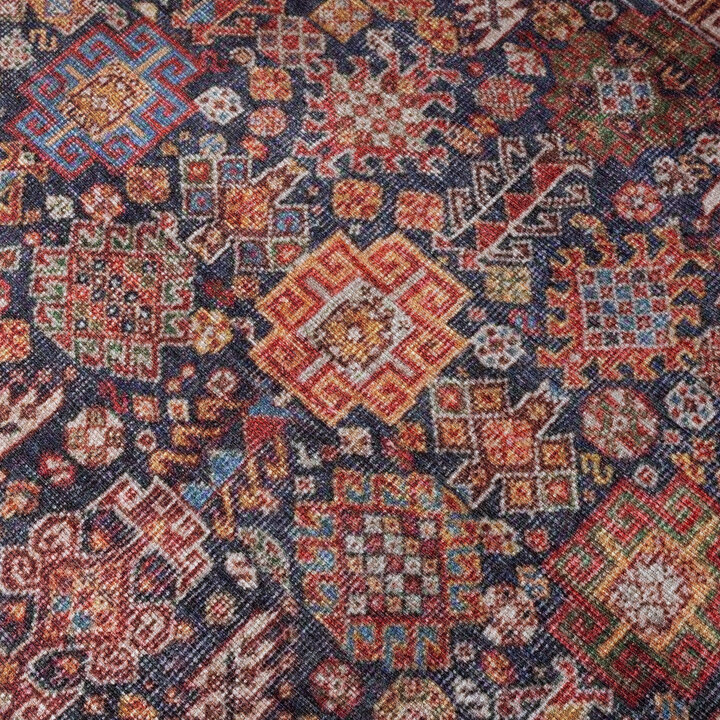Rond vintage tapijt - Liva Herati Blauw - 3