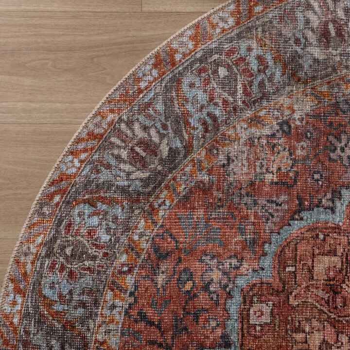 Rond vintage tapijt - Liva Mandala Terra - 4