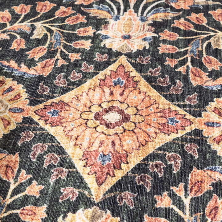 Rond vintage buitenkleed - Santo Flora Donkergroen  - 3