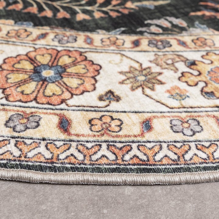 Rond vintage buitenkleed - Santo Flora Donkergroen  - 5