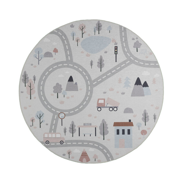 Rond speelkleed auto - Rocky Ride Wit - 1