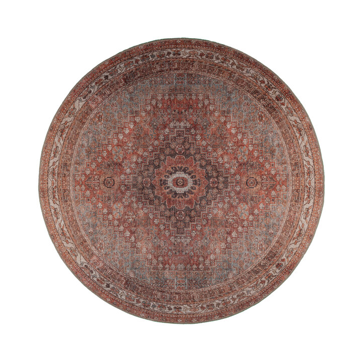 Rond vintage tapijt - Liva Medaillon Terra - 1