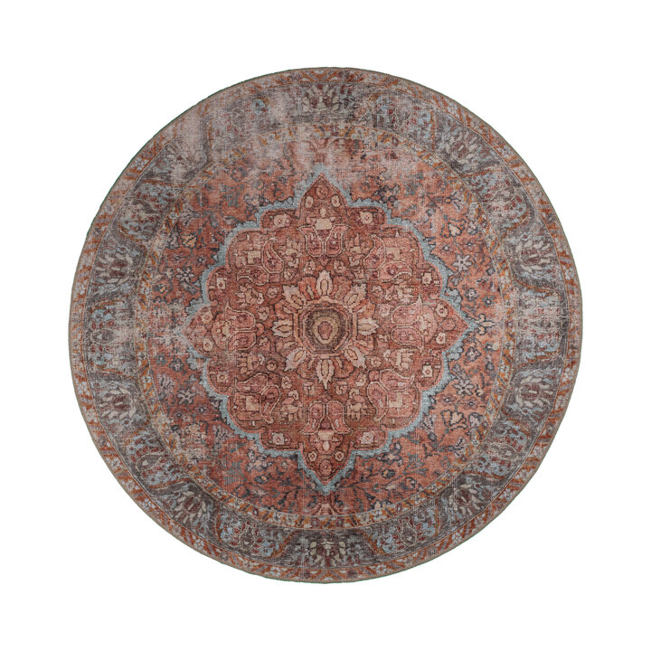Rond vintage tapijt - Liva Mandala Terra - 1