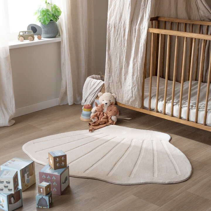 Wasbaar kindervloerkleed - Coco Schelp Beige