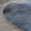 Rond vloerkleed industrieel - Raphael Blauw/Terra - thumbnail 5