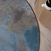 Rond vloerkleed industrieel - Raphael Blauw/Terra - thumbnail 2