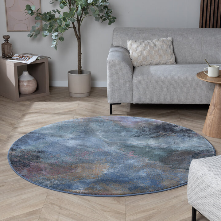 Rond vloerkleed industrieel - Raphael Multicolor