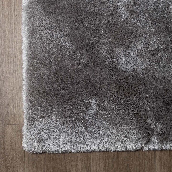 Wasbaar fluffy vloerkleed - Shimmer Grijs - 4
