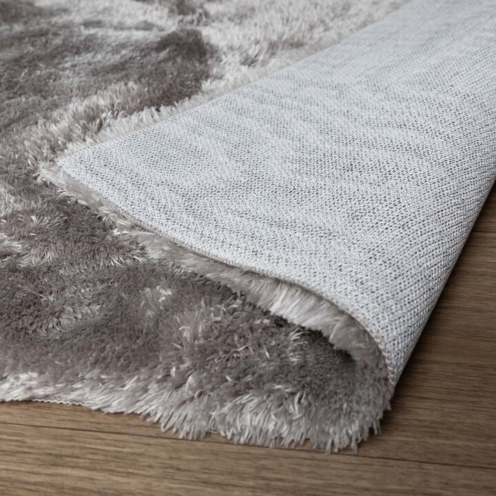 Wasbaar fluffy vloerkleed - Shimmer Grijs - 6