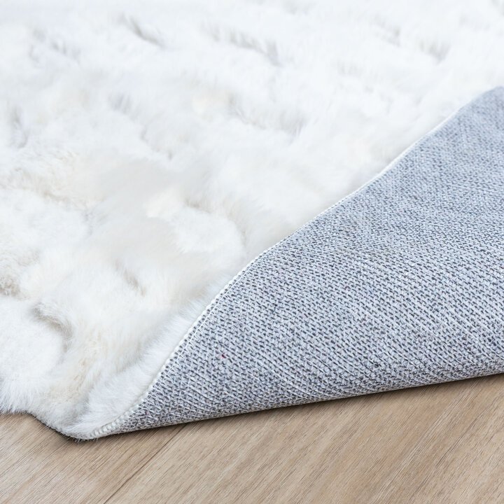Fluffy vloerkleed 3D - Moon Wit - 6