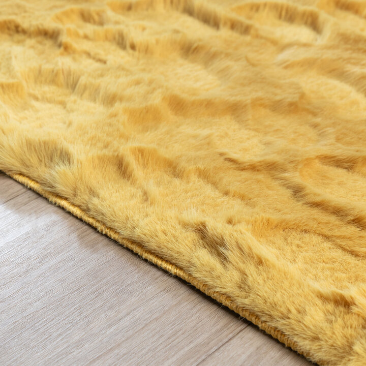 Fluffy vloerkleed 3D - Moon Geel - 5