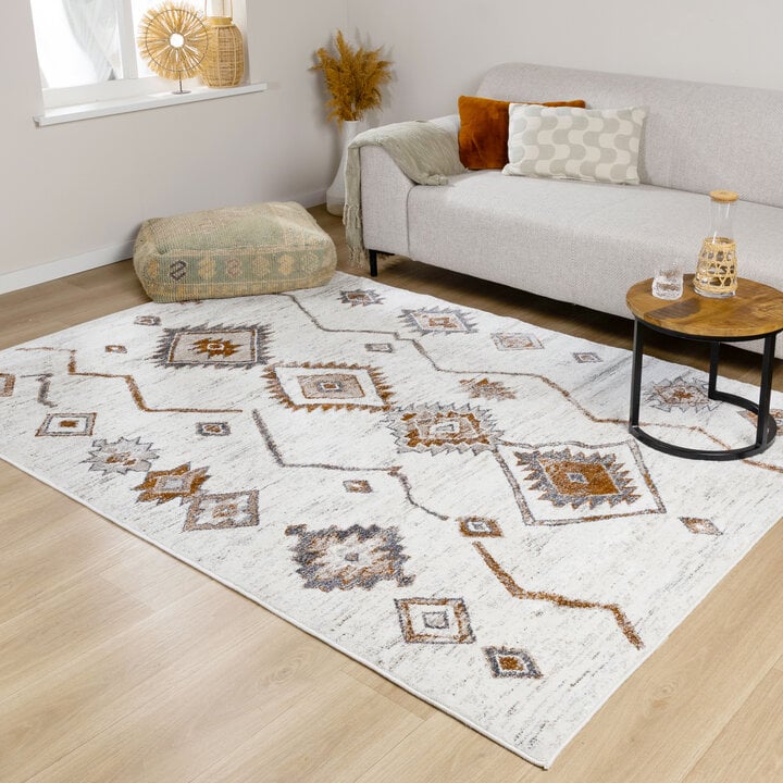 Hoogpolig vloerkleed - Blend Aztec Terra