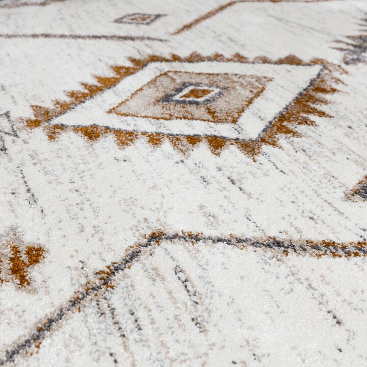 Rond hoogpolig vloerkleed - Blend Aztec Terra - 3
