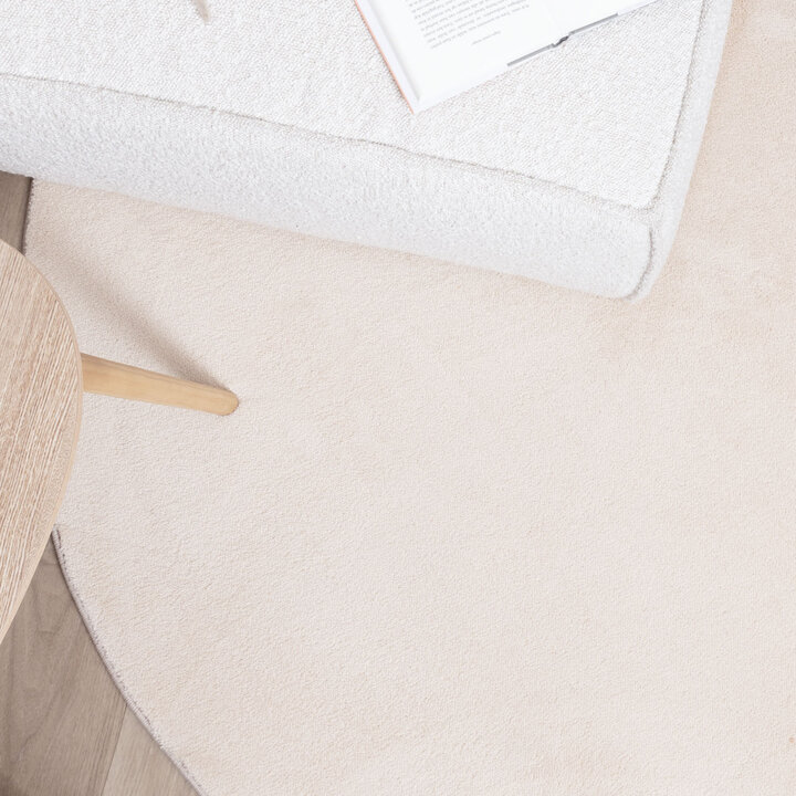 Rond wasbaar vloerkleed - Vivid Beige  - 2