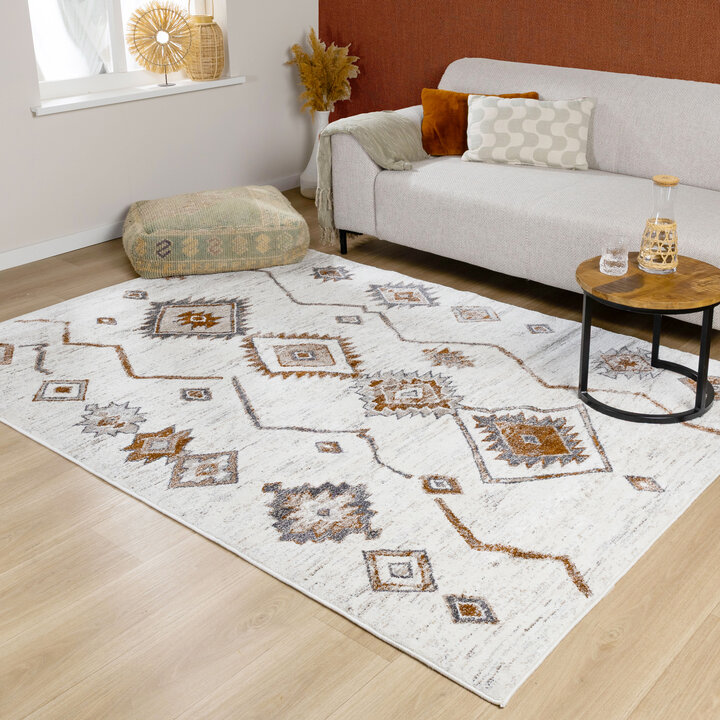 Hoogpolig vloerkleed - Blend Aztec Terra