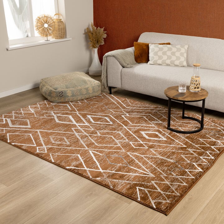 Berber vloerkleed - Blend Diamond Roestbruin