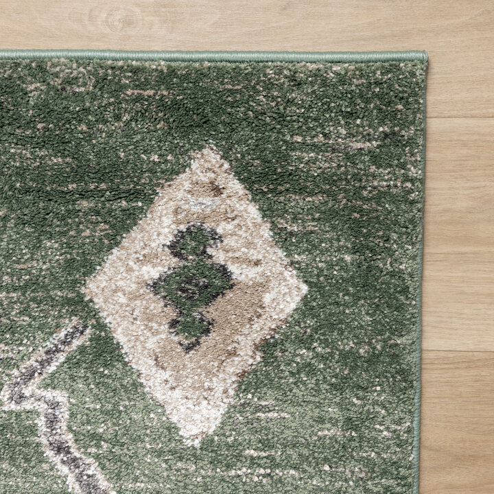 Berber vloerkleed - Blend Aztec Groen - 4
