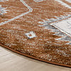 Rond Berber vloerkleed - Blend Aztec Roestbruin - thumbnail 4