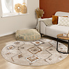 Rond Berber vloerkleed - Blend Aztec Beige - thumbnail