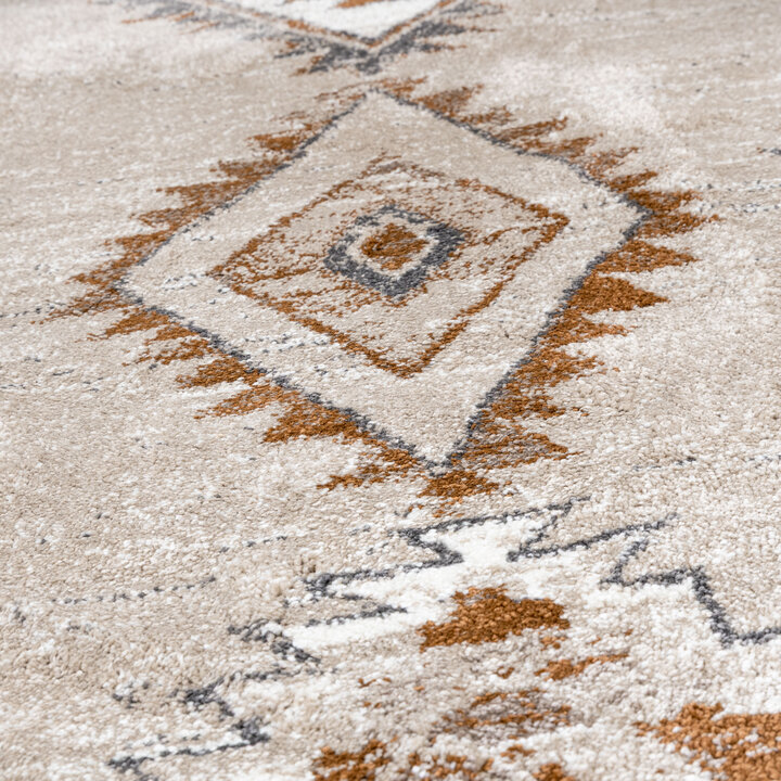 Rond Berber vloerkleed - Blend Aztec Beige - 3