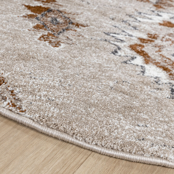 Rond Berber vloerkleed - Blend Aztec Beige - 5
