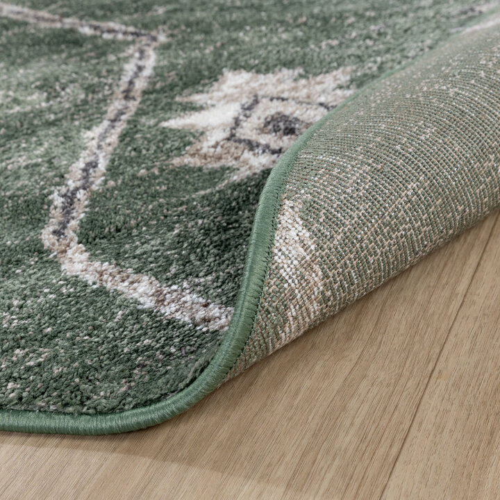 Rond Berber vloerkleed - Blend Aztec Groen - 6