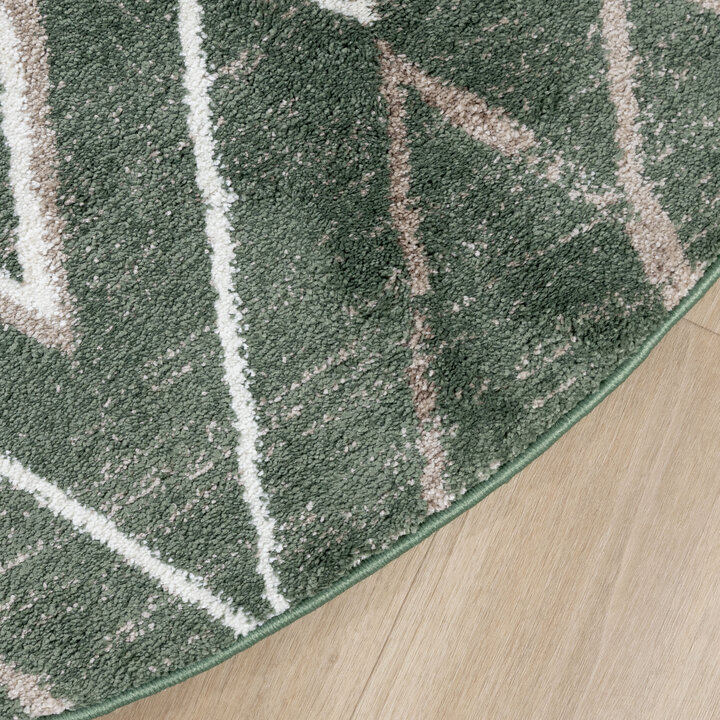Rond Berber vloerkleed - Blend Diamond Groen - 4