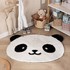 Rond wasbaar kindervloerkleed - Balou Panda Zwart/Wit - thumbnail