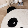 Rond wasbaar kindervloerkleed - Balou Panda Zwart/Wit - thumbnail 1