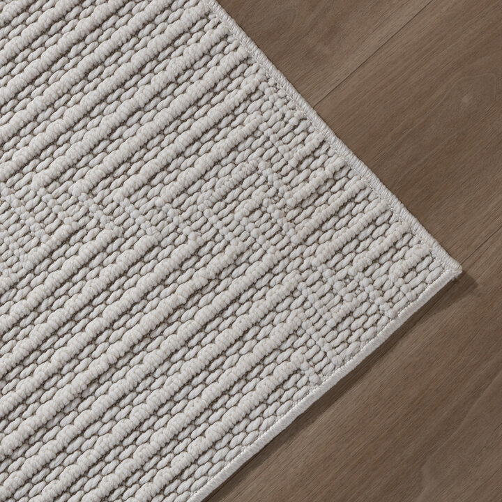 Loper vloerkleed -  Hidde 3D Lines Wit - 2
