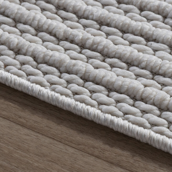 Loper vloerkleed -  Hidde 3D Lines Wit - 5