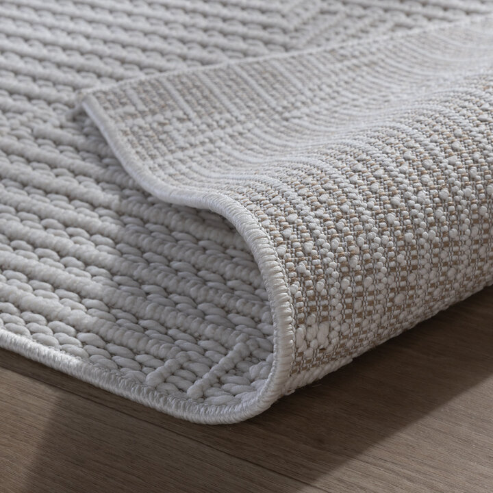 Loper vloerkleed -  Hidde 3D Lines Wit - 6