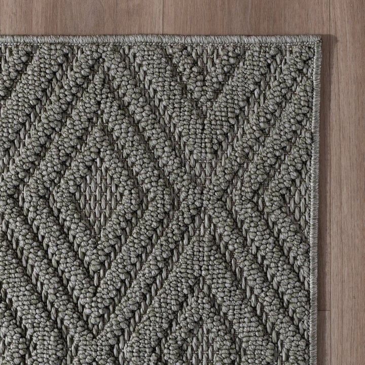 Loper vloerkleed - Hidde 3D Diamond Groen - 4