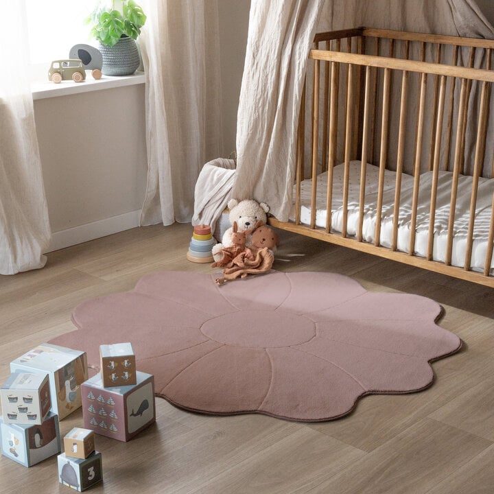 Kindervloerkleed Rond - Coco Bloem Roze