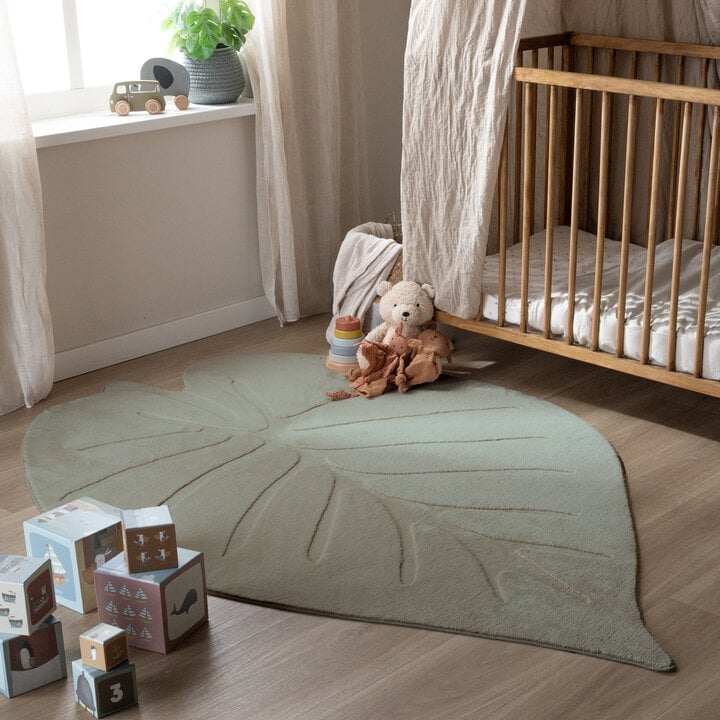 Wasbaar kindervloerkleed - Coco Blad Groen