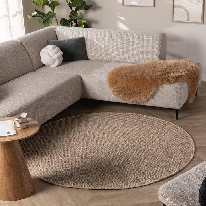 Rond wollen vloerkleed - Bliss Beige/Bruin