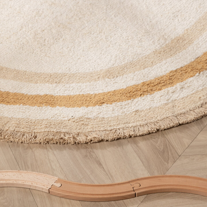 Ovaal wasbaar kindervloerkleed - Milo Beige - 2