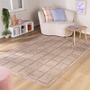 Japandi vloerkleed - Everly 3D Blocks Taupe - thumbnail