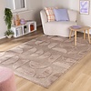 Japandi vloerkleed - Everly 3D Circles Taupe - thumbnail