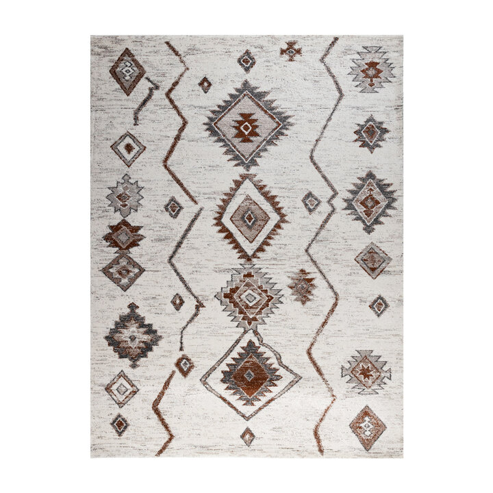 Hoogpolig vloerkleed - Blend Aztec Terra - 1