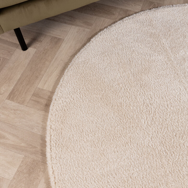 Zacht rond vloerkleed - Teddy Creme - 2