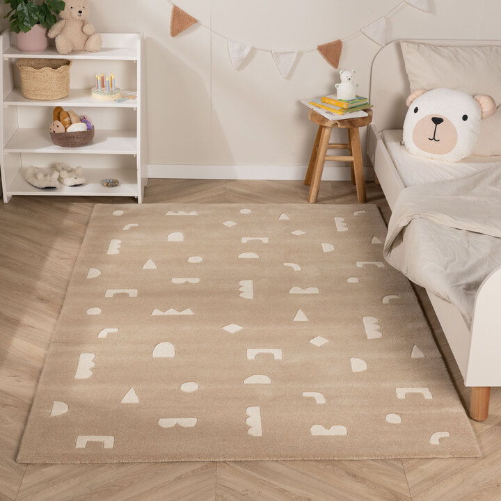 Vloerkleed kinderkamer – Lux Geo Beige 