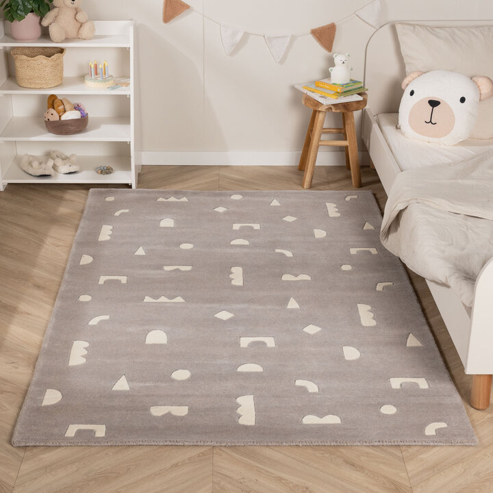 Vloerkleed kinderkamer – Lux Geo Zilvergrijs 