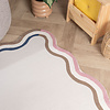 Organisch vloerkleed - Molly wavy Wit/Roze - thumbnail 1