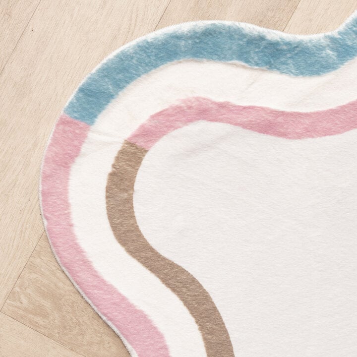 Organisch vloerkleed - Molly Wavy Wit/Roze - 3