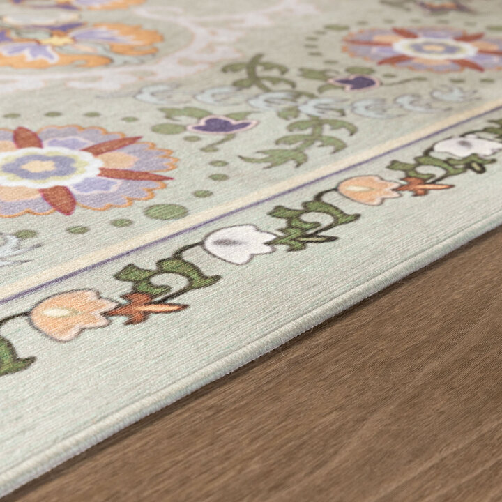 Vintage vloerkleed - Bibi Medaillon Mintgroen - 4
