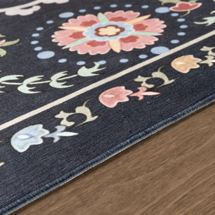 Vintage vloerkleed - Bibi Medaillon Blauw - 4
